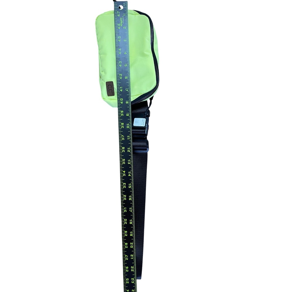 CC Belt Bag Neon Lime Green Nylon Fanny Pack Waist Bag Adjustable Strap NWOT - Picture 4 of 10